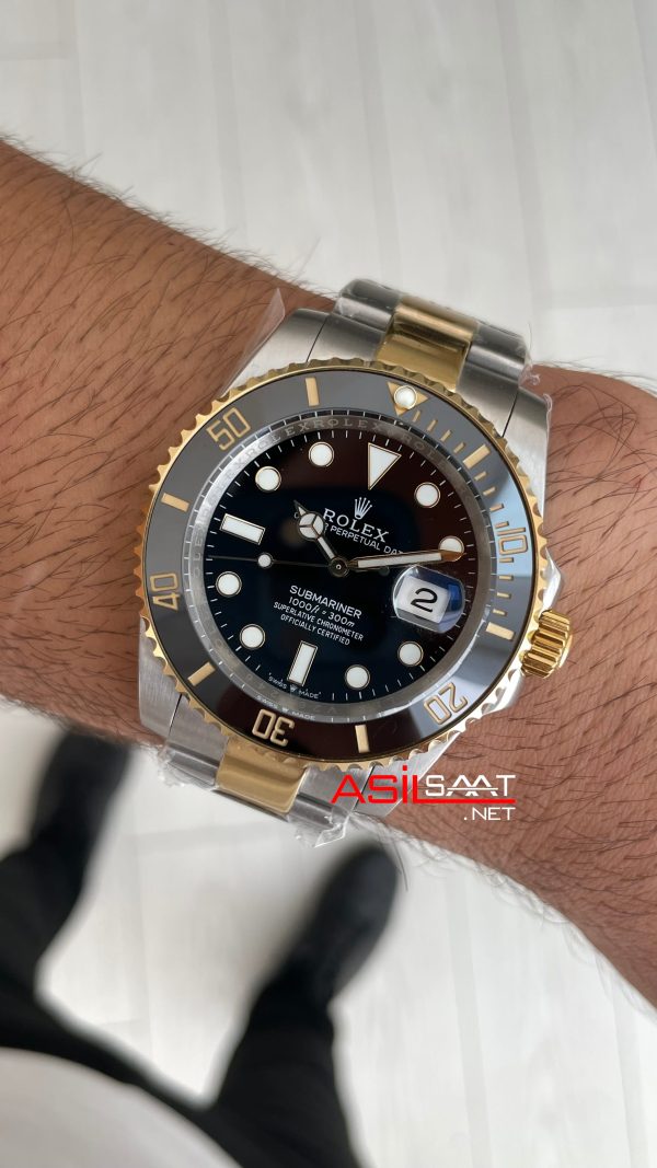 Rolex Submariner Date 126613LN Two Tone Gold Siyah Kadran 41mm Super Miyota Replika Saat Rolex Submariner Date 126613LN Two Tone Gold Siyah Kadran 41mm Super Miyota Replika Saat