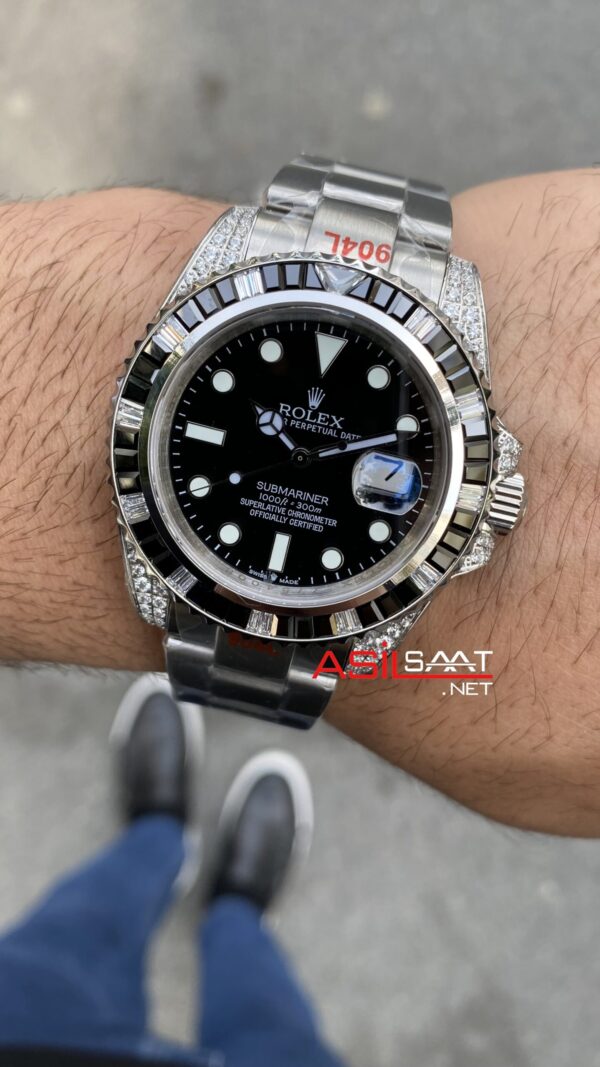 Rolex Submariner Date Diamond 41 mm 126610 Silver Replika Saat ROLS019 Rolex Submariner Date Diamond 41 mm 126610 Silver Replika Saat ROLS019