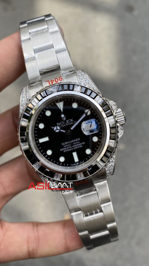 Rolex Submariner Date Diamond 41 mm 126610 Silver Replika Saat ROLS019 Rolex Submariner Date Diamond 41 mm 126610 Silver Replika Saat ROLS019