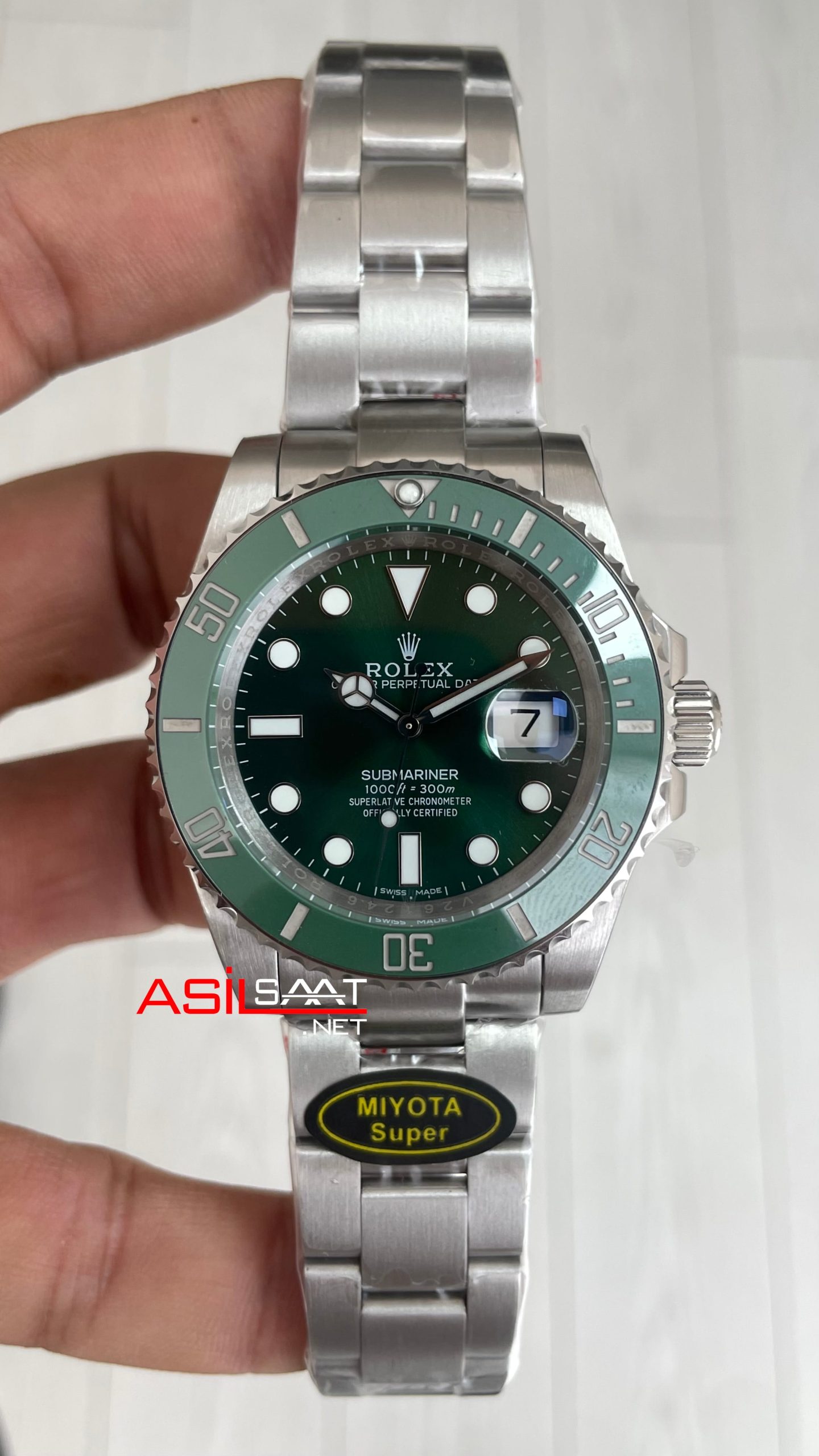Rolex Submariner Hulk 116610LV Yeşil Kadran 40mm Super Miyota Replika Saat Rolex Submariner Hulk 116610LV Yeşil Kadran 40mm Super Miyota Replika Saat