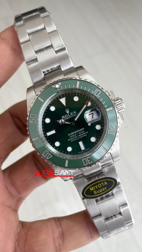 Rolex Submariner Hulk 116610LV Yeşil Kadran 40mm Super Miyota Replika Saat Rolex Submariner Hulk 116610LV Yeşil Kadran 40mm Super Miyota Replika Saat