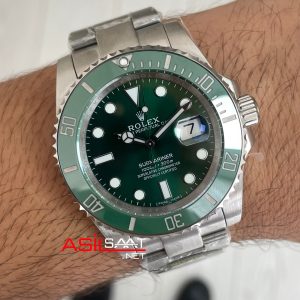 Rolex Submariner Hulk 116610LV Yeşil Kadran 40mm Super Miyota Replika Saat