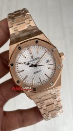 Audemars Piguet Royal Oak Beyaz Kadran 15400OR Rose Replika Saat