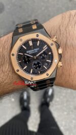 Audemars Piguet Royal Oak Chronograph 41 mm Black Rosegold Replika Saat APR014
