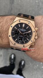 Audemars Piguet Royal Oak Chronograph 41 mm Kadran Siyah 26320OR Leather Replika Saat APR071