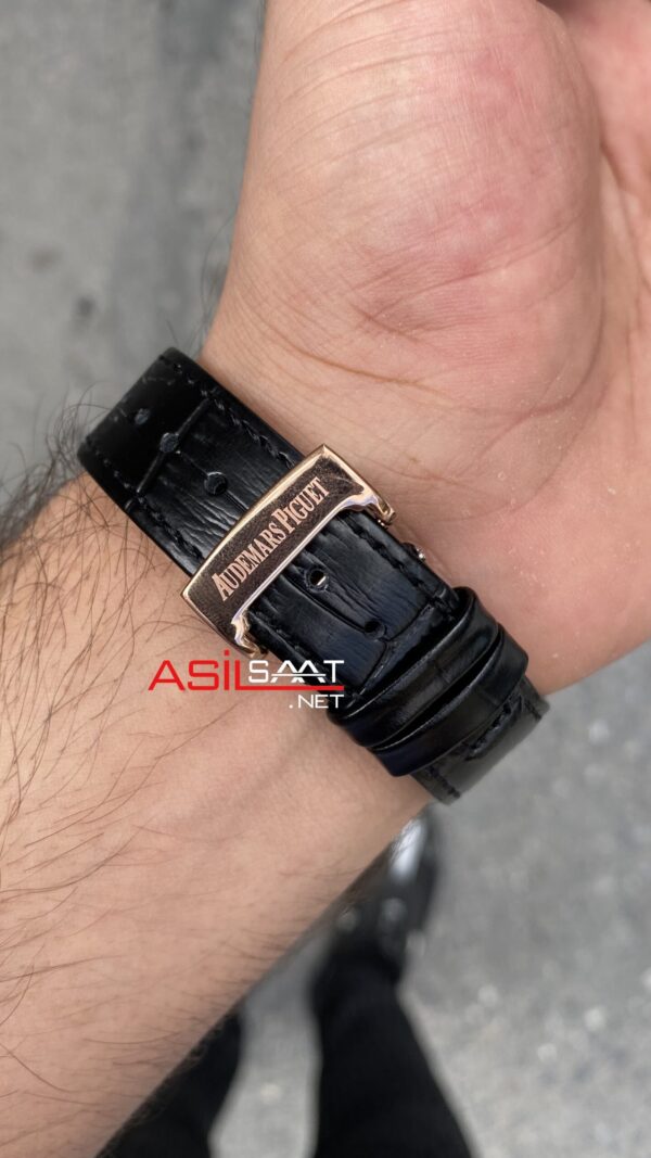 Audemars Piguet Royal Oak Chronograph 41 mm Kadran Siyah 26320OR Leather Replika Saat APR071 Audemars Piguet Royal Oak Chronograph 41 mm Kadran Siyah 26320OR Leather Replika Saat APR071