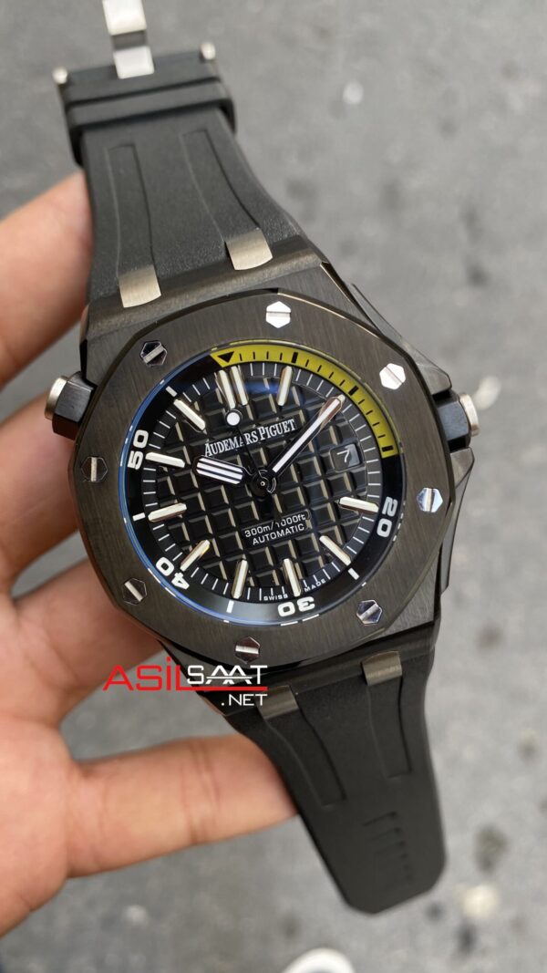 Audemars Piguet Royal Oak Offshore Ceramic Diver Siyah Kadran 42 mm 15707CE.OO.A002CA.01 Black Replika Saat APOD005 Audemars Piguet Royal Oak Offshore Ceramic Diver Siyah Kadran 42 mm 15707CE.OO.A002CA.01 Black Replika Saat APOD005
