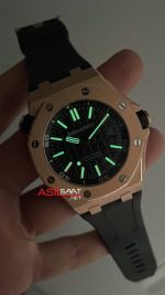 Audemars Piguet Royal Oak Offshore Diver Siyah Kadran 15340OR Rosegold 42mm Replika Saat