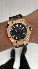 Audemars Piguet Royal Oak Offshore Diver Siyah Kadran 15340OR Rosegold 42mm Replika Saat