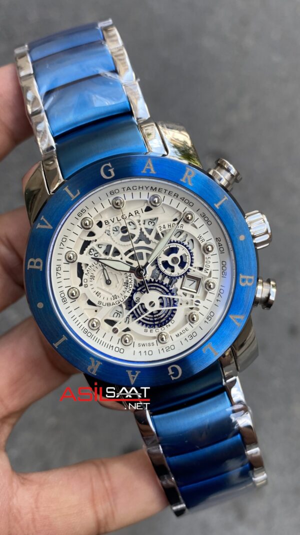 Bvlgari Nuclearneapon Kadran Beyaz Blue Replika Saat BGN003