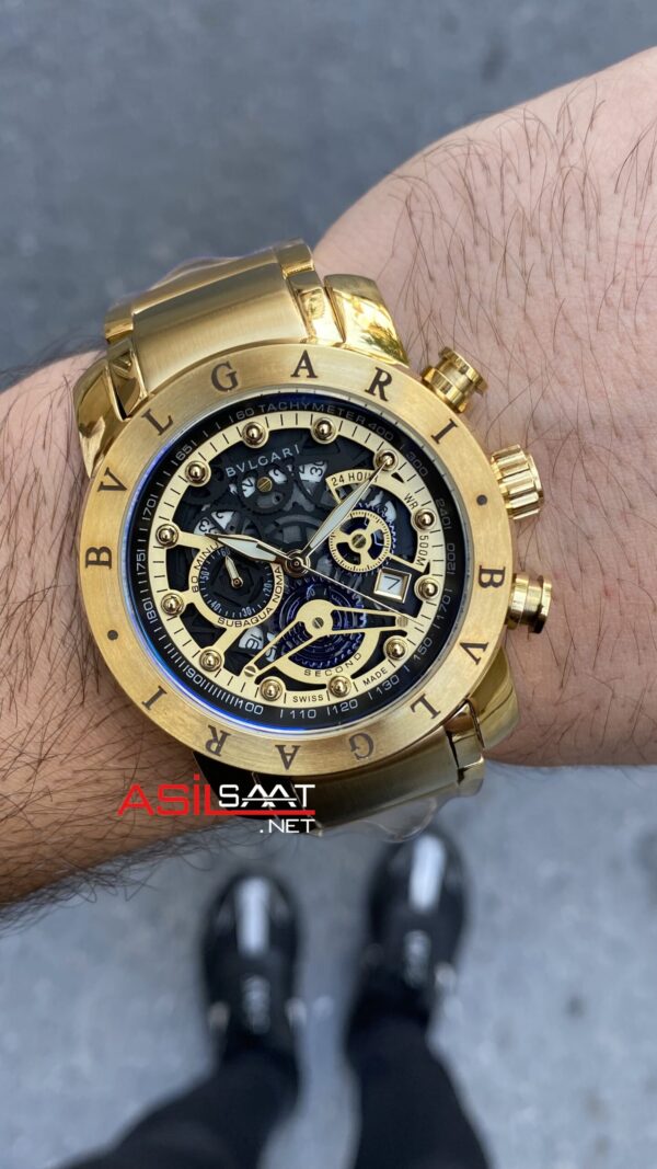Bvlgari Nuclearneapon Kadran Siyah Gold Replika Saat BGN004