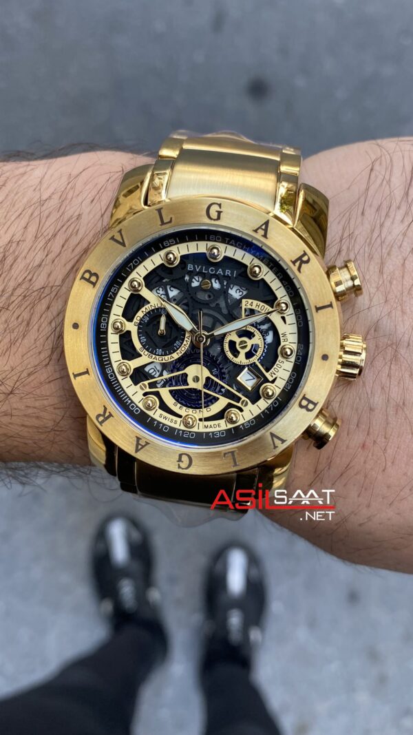 Bvlgari Nuclearneapon Kadran Siyah Gold Replika Saat BGN004