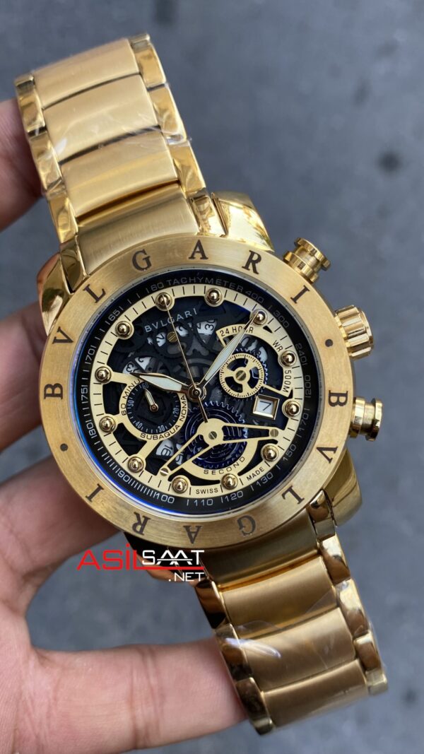 Bvlgari Nuclearneapon Kadran Siyah Gold Replika Saat BGN004