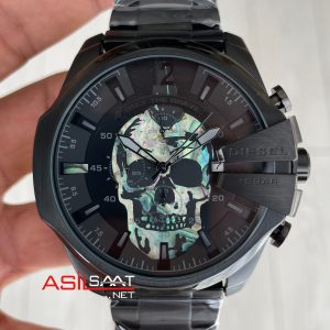 Diesel DZ4582 Skull Mega Chief Black PVD 48mm Erkek Kol Saati