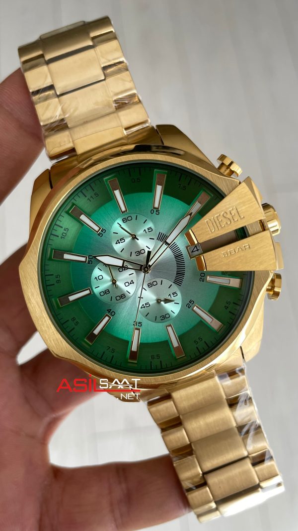 Diesel DZ4684 Mega Chief Yeşil Gold 48mm Erkek Kol Saati Diesel DZ4684 Mega Chief Yeşil Gold 48mm Erkek Kol Saati