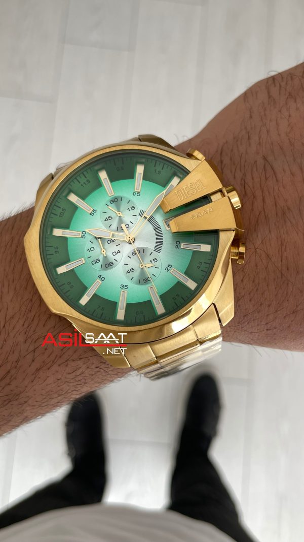 Diesel DZ4684 Mega Chief Yeşil Gold 48mm Erkek Kol Saati Diesel DZ4684 Mega Chief Yeşil Gold 48mm Erkek Kol Saati