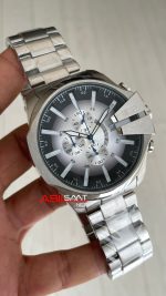 Diesel DZ4686 Mega Chief Beyaz Silver 48mm Erkek Kol Saati