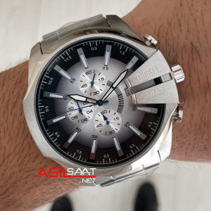 Diesel DZ4686 Mega Chief Beyaz Silver 48mm Erkek Kol Saati