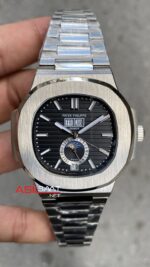 Patek Philippe Nautilus Annual Calendar Siyah Kadran 40 mm 5726 Silver Replika Saat PPNA070