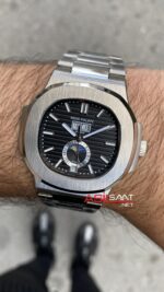 Patek Philippe Nautilus Annual Calendar Siyah Kadran 40 mm 5726 Silver Replika Saat PPNA070