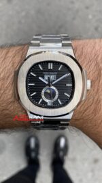 Patek Philippe Nautilus Annual Calendar Siyah Kadran 40 mm 5726 Silver Replika Saat PPNA070