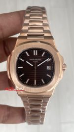 Patek Philippe Nautilus Kahve Kadran 5711 Rose 40mm Replika Saat