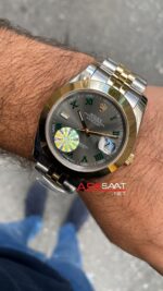 Rolex Datejust Jubilee Wimbledon 41 mm 126303 Smooth Bezel Silver Gold Replika Saat ROLDJ037