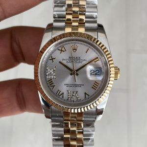 Rolex Datejust Toz Pembe 126233 Lady Jubilee 36mm Romen Diamond Dial Two Tone Gold Kadın Saati
