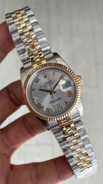 Rolex Datejust Toz Pembe 126233 Lady Jubilee 36mm Romen Diamond Dial Two Tone Gold Kadın Saati
