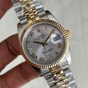 Rolex Datejust Toz Pembe 126233 Lady Jubilee 36mm Romen Diamond Dial Two Tone Gold Kadın Saati