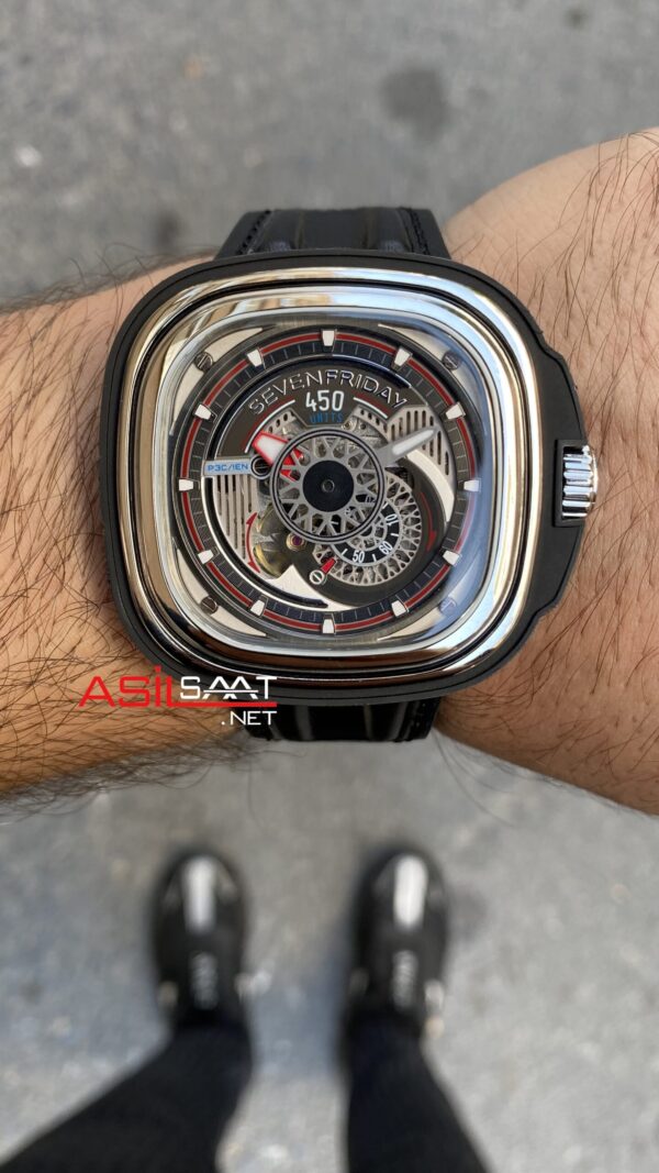 SevenFriday Hot Road 450 P Series 47 mm SF-P3C/01 Silver Replika Saat SFP011