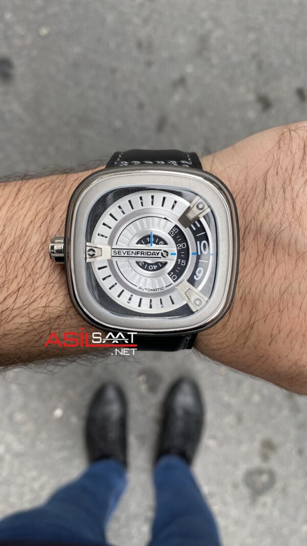 SevenFriday M Serisi 47 mm SF-M01/01 Silver Replika Saat SFM002
