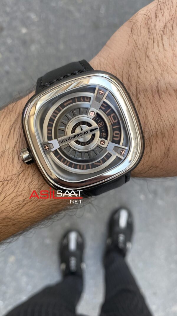 SevenFriday M Serisi 47 mm SF-M01/03 Silver Replika Saat SFM001
