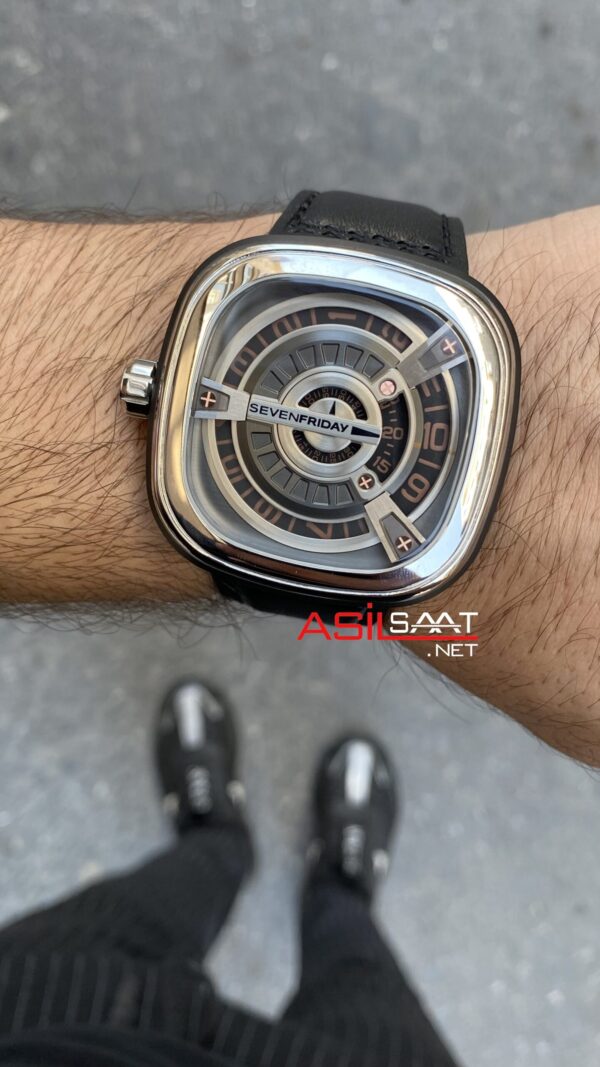 SevenFriday M Serisi 47 mm SF-M01/03 Silver Replika Saat SFM001