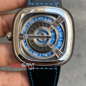 SevenFriday M Serisi Handicap International 47 mm SF-M01/05 Silver Replika Saat SFM003