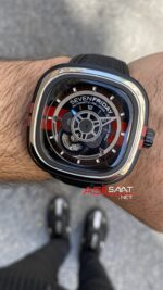 SevenFriday P Series 350 Pieces 47 mm SF-P3/BB Silver Red Replika Saat SFP002
