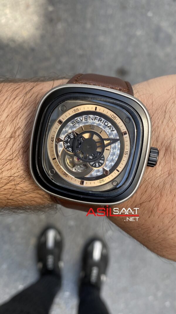 SevenFriday P Series 47 mm SF-P2/01 Brown Replika Saat SFP007