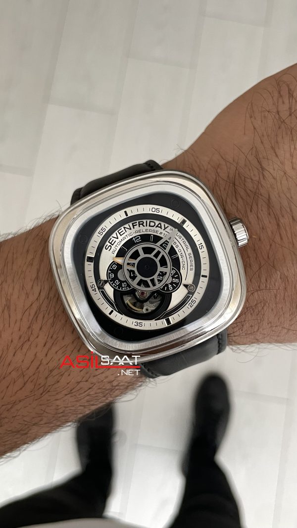 SevenFriday P Series Industrial Essence 47 mm P1B/01 Silver Replika Saat SevenFriday P Series Industrial Essence 47 mm P1B/01 Silver Replika Saat