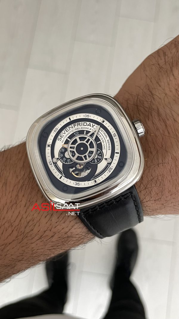 SevenFriday P Series Industrial Essence 47 mm P1B/01 Silver Replika Saat SevenFriday P Series Industrial Essence 47 mm P1B/01 Silver Replika Saat