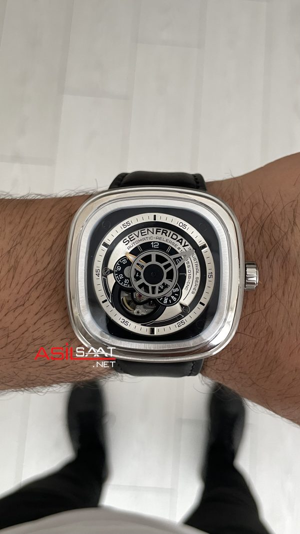 SevenFriday P Series Industrial Essence 47 mm P1B/01 Silver Replika Saat SevenFriday P Series Industrial Essence 47 mm P1B/01 Silver Replika Saat