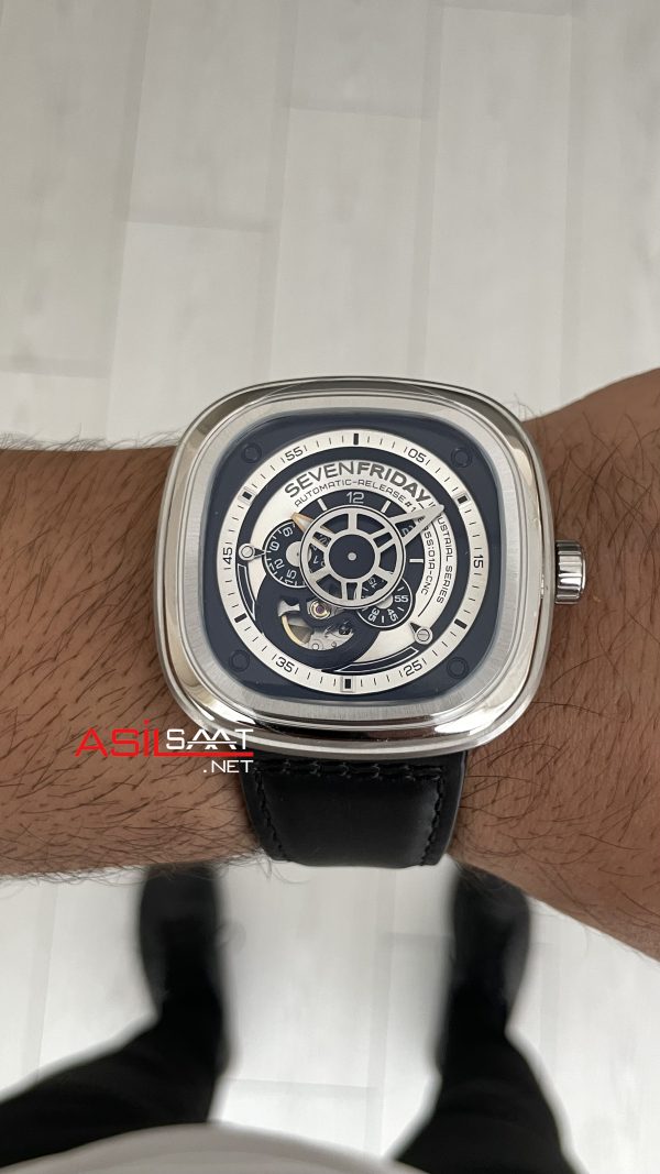 SevenFriday P Series Industrial Essence 47 mm P1B/01 Silver Replika Saat SevenFriday P Series Industrial Essence 47 mm P1B/01 Silver Replika Saat