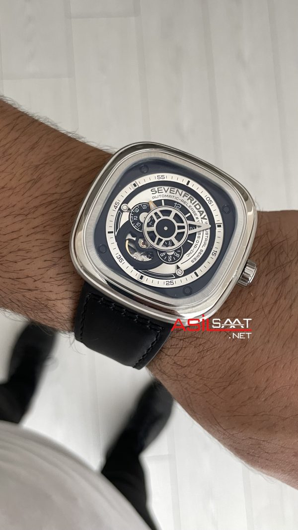 SevenFriday P Series Industrial Essence 47 mm P1B/01 Silver Replika Saat SevenFriday P Series Industrial Essence 47 mm P1B/01 Silver Replika Saat