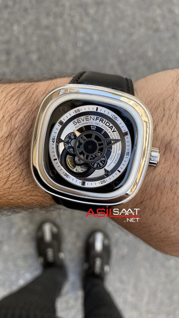 SevenFriday P Series Industrial essence 47 mm SF-P1/01 Silver Replika Saat SFP001