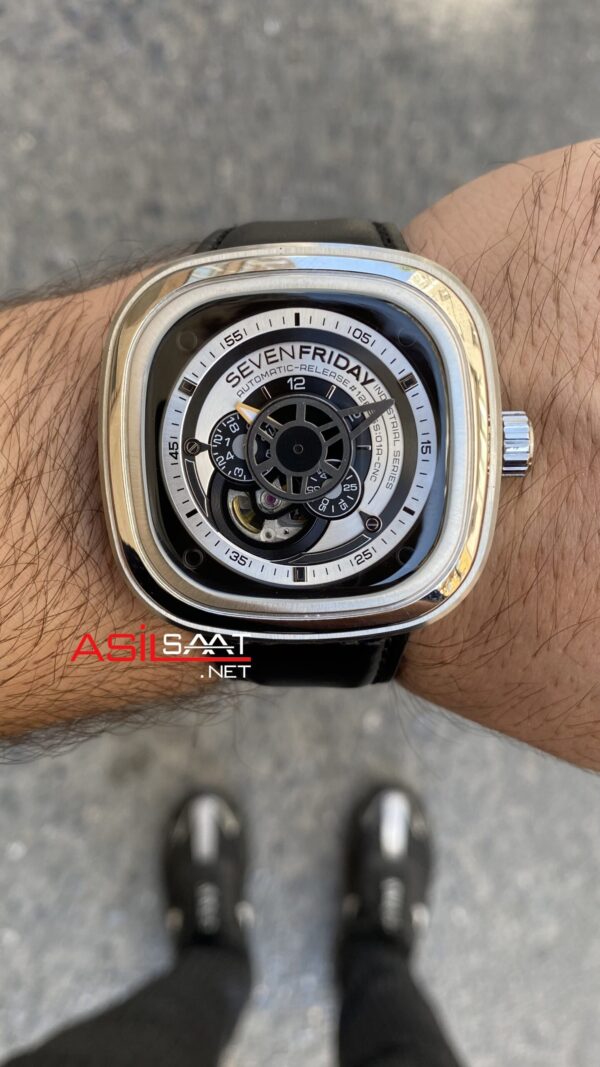 SevenFriday P Series Industrial essence 47 mm SF-P1/01 Silver Replika Saat SFP001