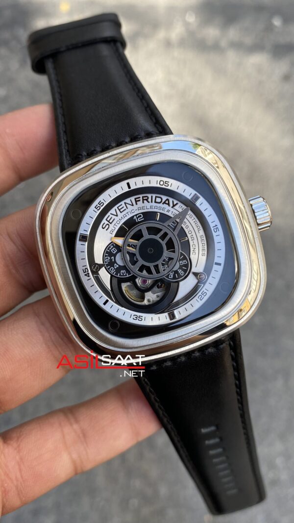 SevenFriday P Series Industrial essence 47 mm SF-P1/01 Silver Replika Saat SFP001
