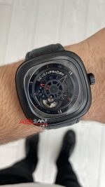 SevenFriday P Series Siyah P3/01 PVD Black 47mm Replika Saat