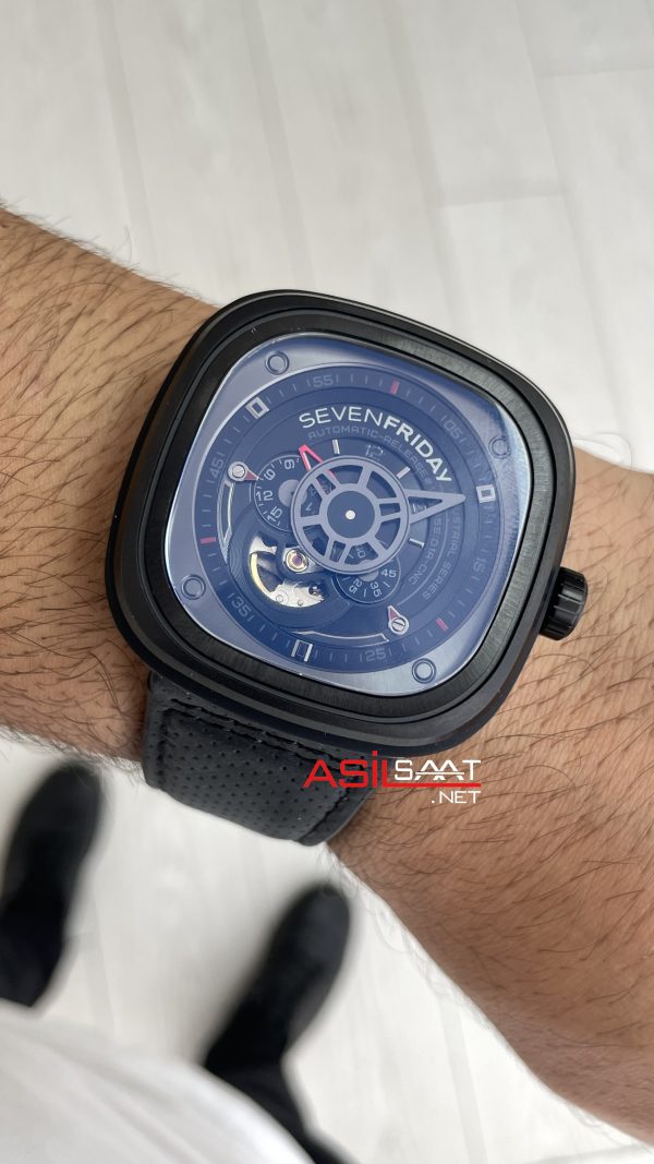 SevenFriday P Series Siyah P3/01 PVD Black 47mm Replika Saat