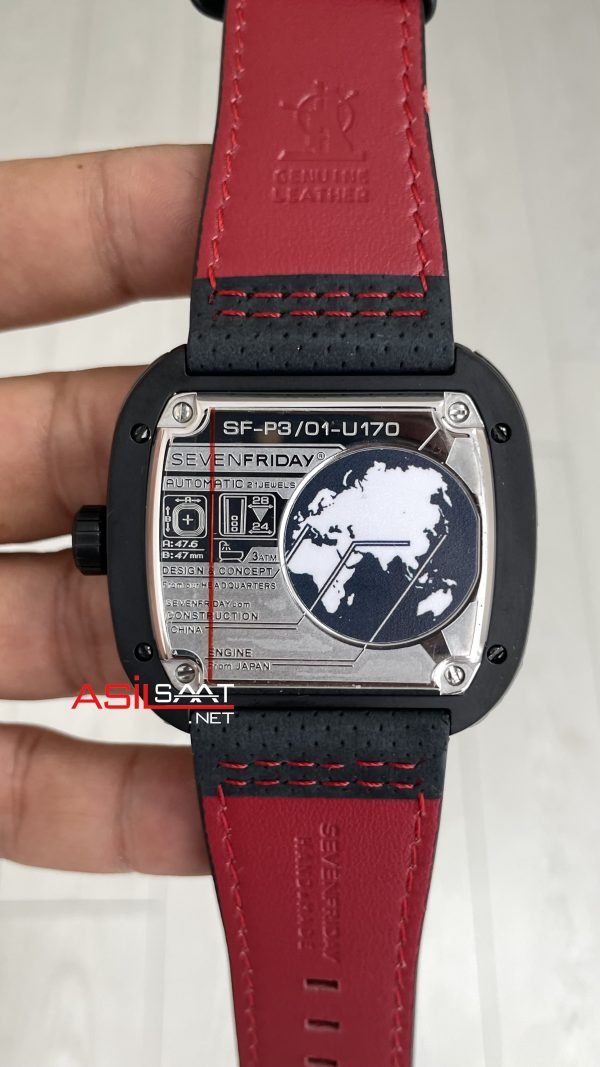 SevenFriday P Series Siyah P3/01 PVD Black 47mm Replika Saat