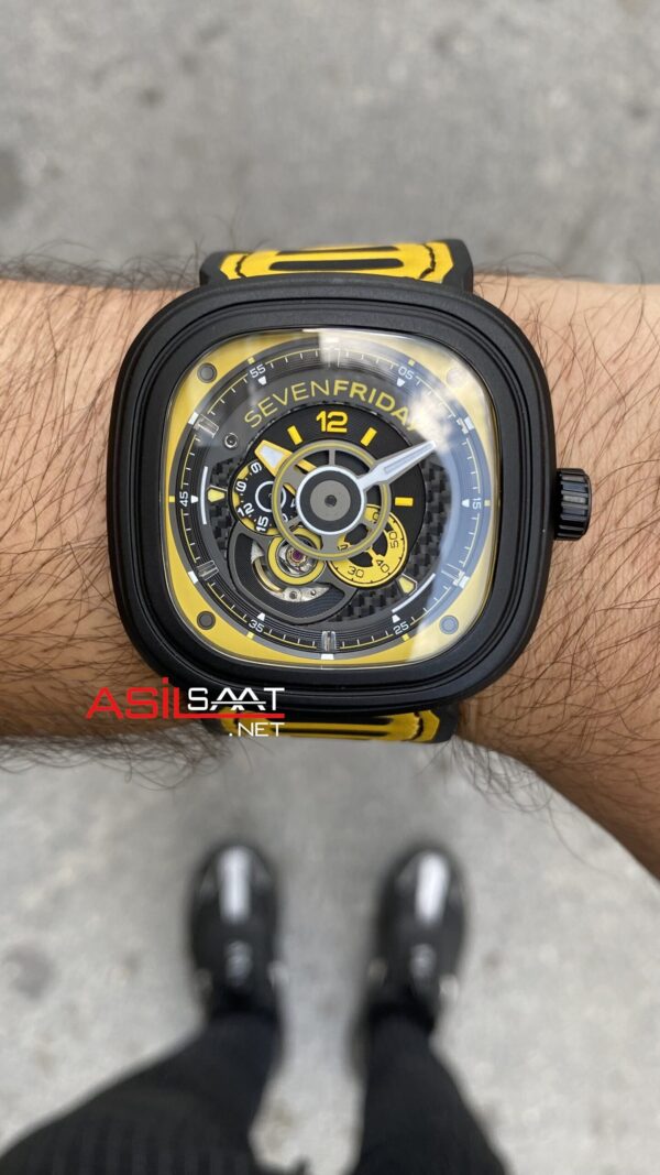 SevenFriday Racing Team Yellow P Series 47 mm SF-P3B/03 Black Yellow Replika Saat SFP009 SevenFriday Racing Team Yellow P Series 47 mm SF-P3B/03 Black Yellow Replika Saat SFP009