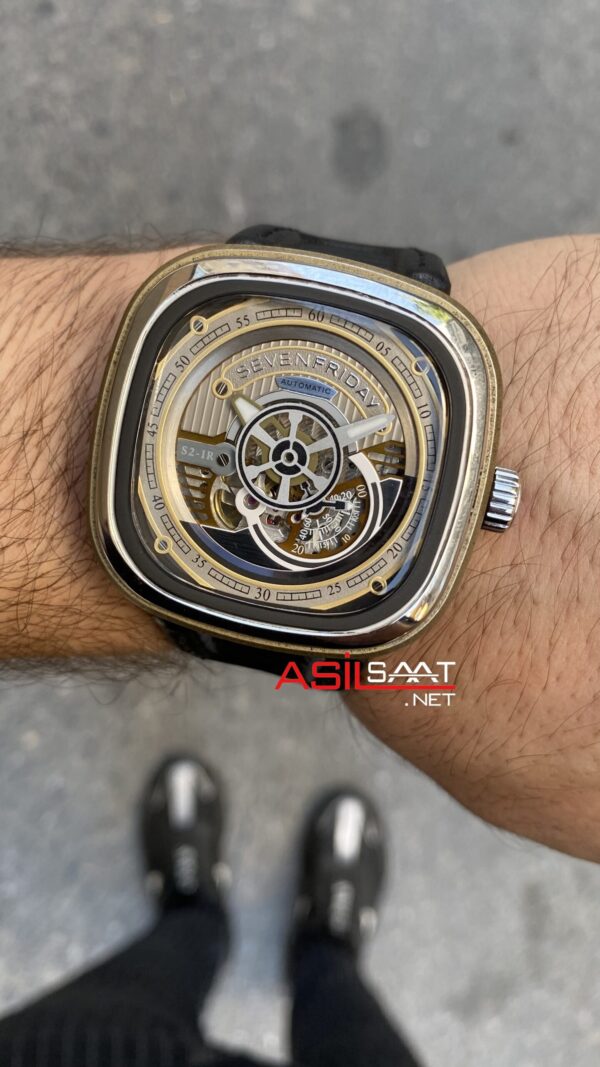 SevenFriday S Series 47 mm SF-S2/01 Gold Replika Saat SFS004